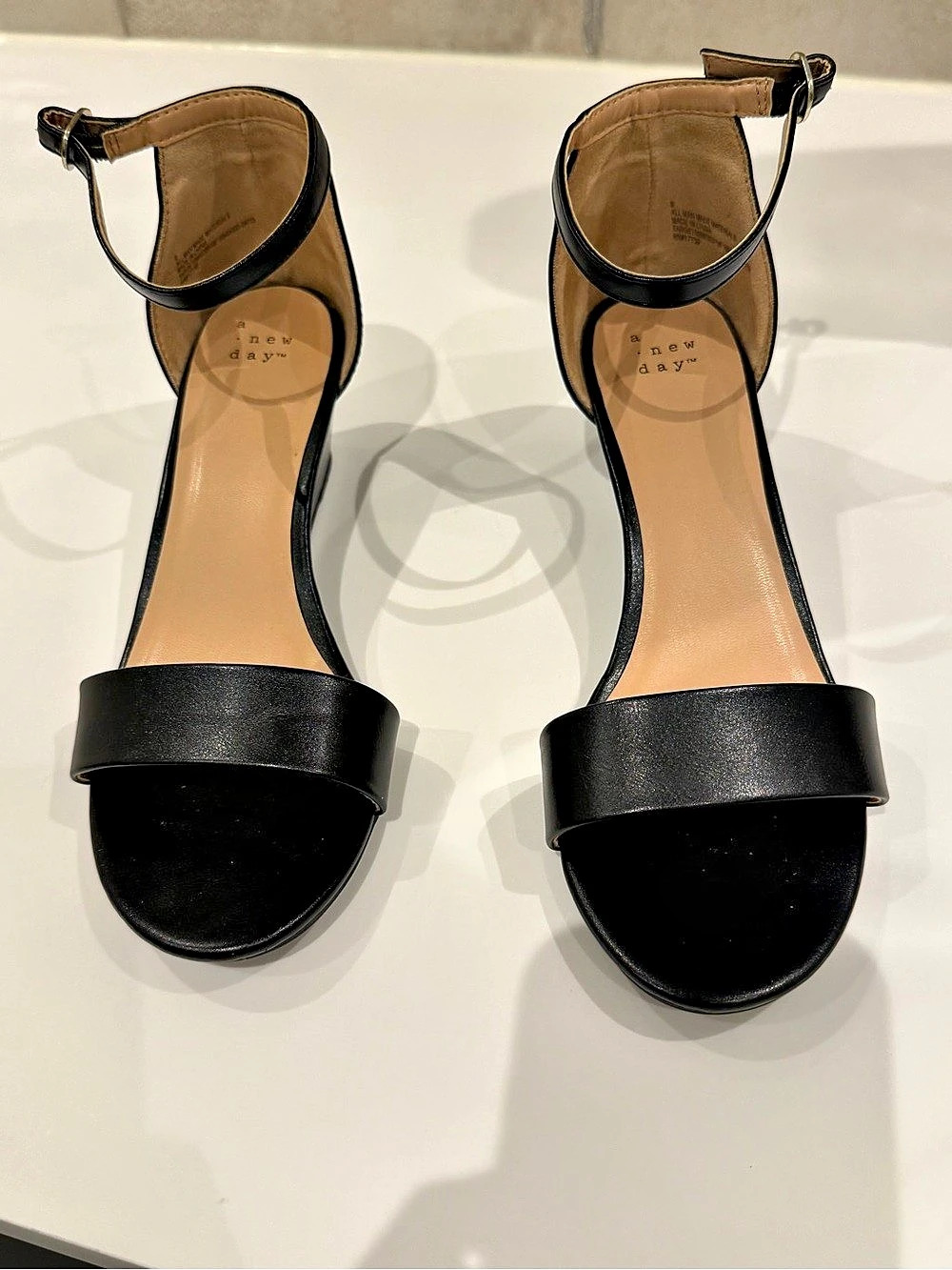 Black Wedge Sandals Size 8